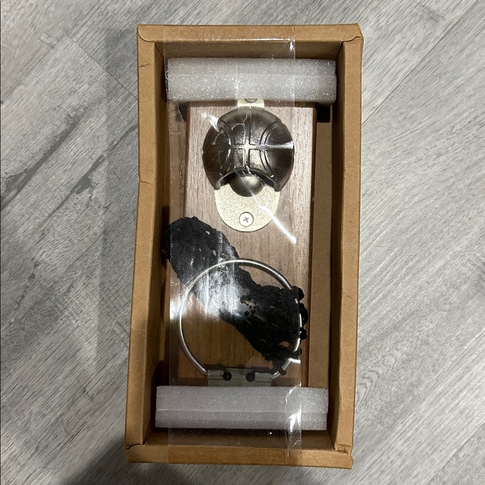 Basketball hoop bottle opener